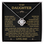 To My Daughter - Never Forget That I Love You - Love Knot Necklace