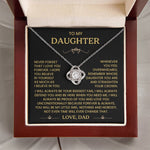 To My Daughter - Never Forget That I Love You - Love Knot Necklace