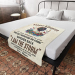 To My Badass Daughter - Plush Fleece Blanket from Mum - I Am The Storm - luxoz