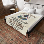 To My Badass Daughter - Plush Fleece Blanket from Mum - I Am The Storm - luxoz