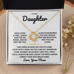 To My Daughter - Loveknot Necklace - Take Pride - luxoz