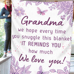 To My Grandma - Plush Fleece Blanket From Grandchildren - We Love You - luxoz