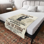 To My Loving Son - Plush Fleece Blanket from Mum - I Am The Storm - luxoz