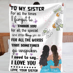 To My Sister - Plush Fleece Blanket - Thank You For All The Little Special Things - luxoz