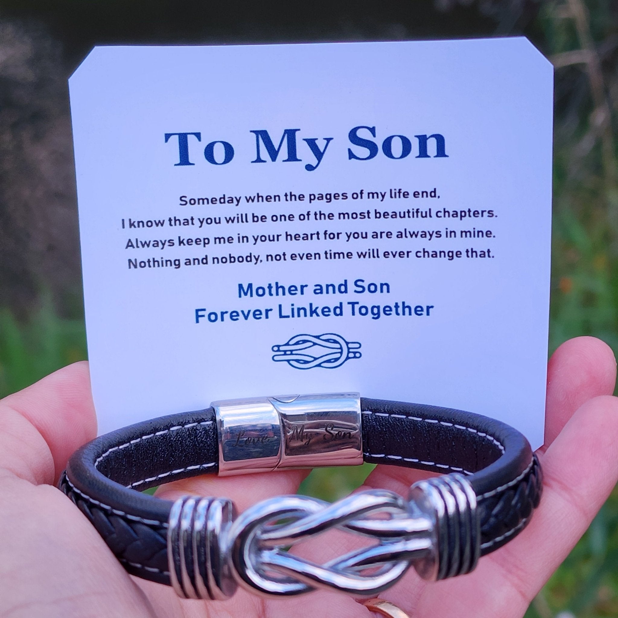 Infinity Bracelet For Mom To Son Leather Bracelet Sons Infinity