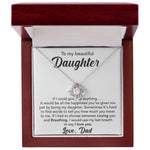 To My Beautiful Daughter- Loveknot Necklace-I Love You - luxoz