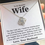 To My Beautiful Wife- Loveknot Necklace- The Day I Met You - luxoz
