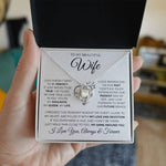 To My Beautiful Wife- Loveknot Necklace- To Feel Mu Arms Around You - luxoz