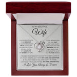 To My Beautiful Wife- Loveknot Necklace- To Feel Mu Arms Around You - luxoz
