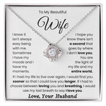 To My Beautiful Wife-Loveknot Necklace-You Are The Light Of My Life - luxoz