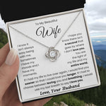 To My Beautiful Wife-Loveknot Necklace-You Are The Light Of My Life - luxoz