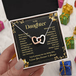 To My Daughter- Interlocking Hearts Necklace-You Will Always Be My Baby Girl - luxoz