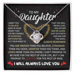 To My Daughter-Loveknot Necklace- I Will Always Love You - luxoz
