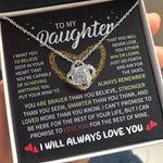 To My Daughter-Loveknot Necklace- I Will Always Love You - luxoz