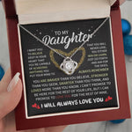 To My Daughter-Loveknot Necklace- I Will Always Love You - luxoz