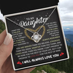 To My Daughter-Loveknot Necklace- I Will Always Love You - luxoz
