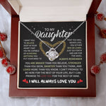 To My Daughter-Loveknot Necklace- I Will Always Love You - luxoz
