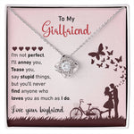 To My Girlfriend- Loveknot Necklace- I'm Not Perfect - luxoz