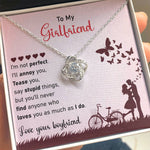 To My Girlfriend- Loveknot Necklace- I'm Not Perfect - luxoz