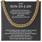 To My Son In Law- Stainless Steel Cuban Link Chain- My Son In Heart - luxoz