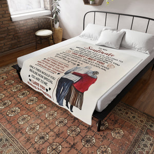 To My Soulmate - Romantic Fleece Blanket for Wife, Anniversary Gift, Cozy Throw, Love Quote Blanket, Gift for Her, Heartfelt Home Decor