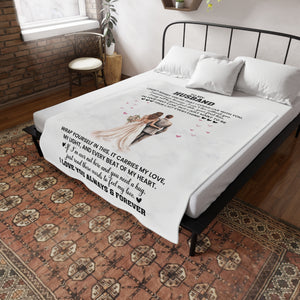 To My Husband - Romantic Fleece Blanket for Wife, Anniversary Gift, Cozy Throw, Love Quote Blanket, Gift for Her, Heartfelt Home Decor
