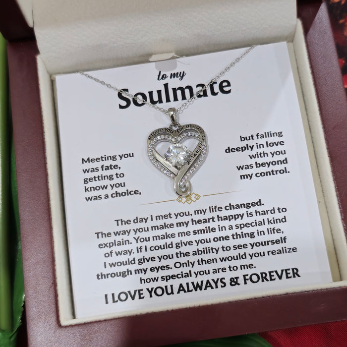 Soulmate S925 Sterling Silver Necklace Love You Forever