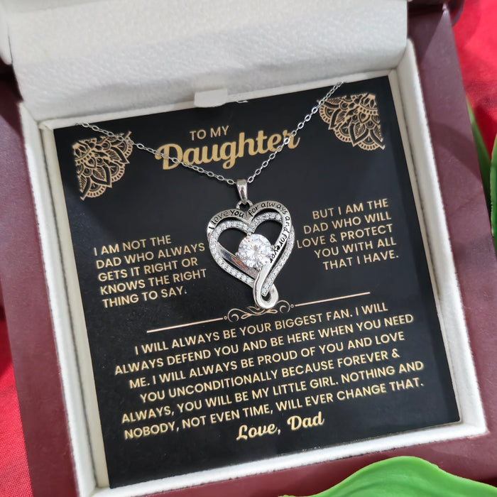 To My Daughter-S925 Sterling Silver Necklace-Love You Forever And Always Engraved