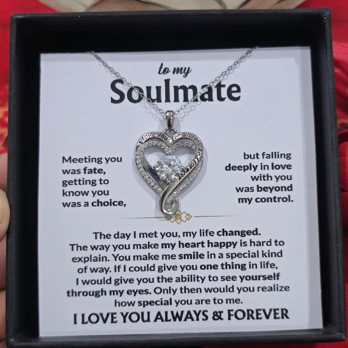 Soulmate S925 Sterling Silver Necklace Love You Forever