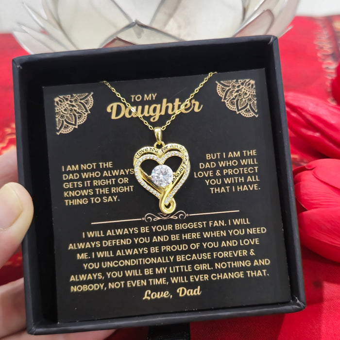 To My Daughter-S925 Sterling Silver Necklace-Love You Forever And Always Engraved