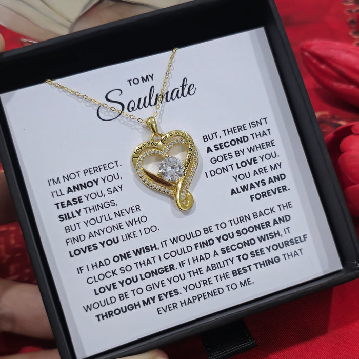 Soulmate S925 Sterling Silver Necklace Love You Forever