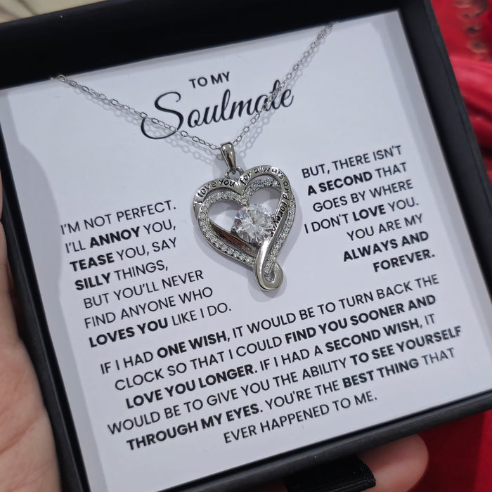 Soulmate S925 Sterling Silver Necklace Love You Forever