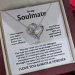 To My Soulmate- Double Heart Necklace- Represents The Bond With Her