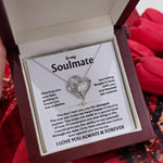 To My Soulmate- Double Heart Necklace- Represents The Bond With Her