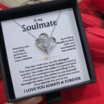 To My Soulmate- Double Heart Necklace- Represents The Bond With Her