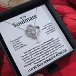 To My Soulmate- Double Heart Necklace- Represents The Bond With Her