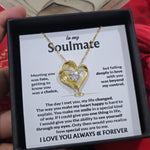 To My Soulmate- Double Heart Necklace- Represents The Bond With Her