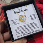To My Soulmate- Double Heart Necklace- Represents The Bond With Her
