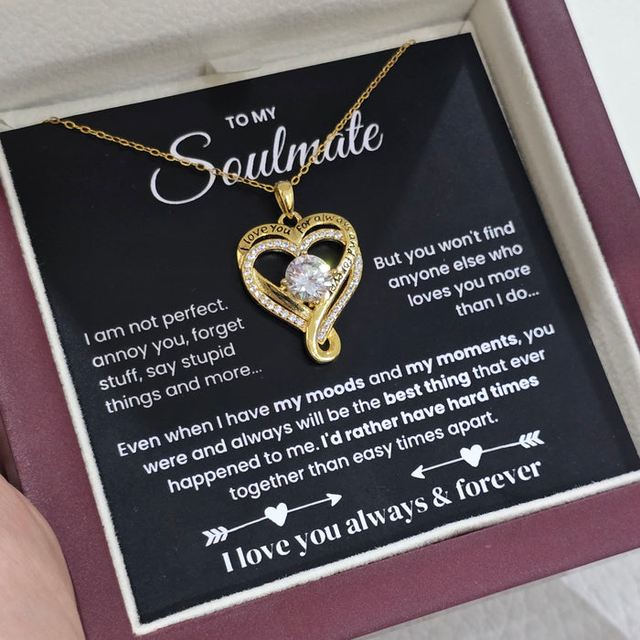To My Wife- S925 Sterling Silver Necklace- Love You Forever Engraved (Copy)