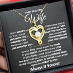To My Wife- S925 Sterling Silver Necklace- Love You Forever Engraved