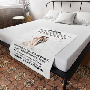 To My Husband - Romantic Fleece Blanket for Wife, Anniversary Gift, Cozy Throw, Love Quote Blanket, Gift for Her, Heartfelt Home Decor