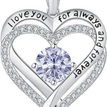 To My Daughter-S925 Sterling Silver Necklace-Love You Forever And Always Engraved