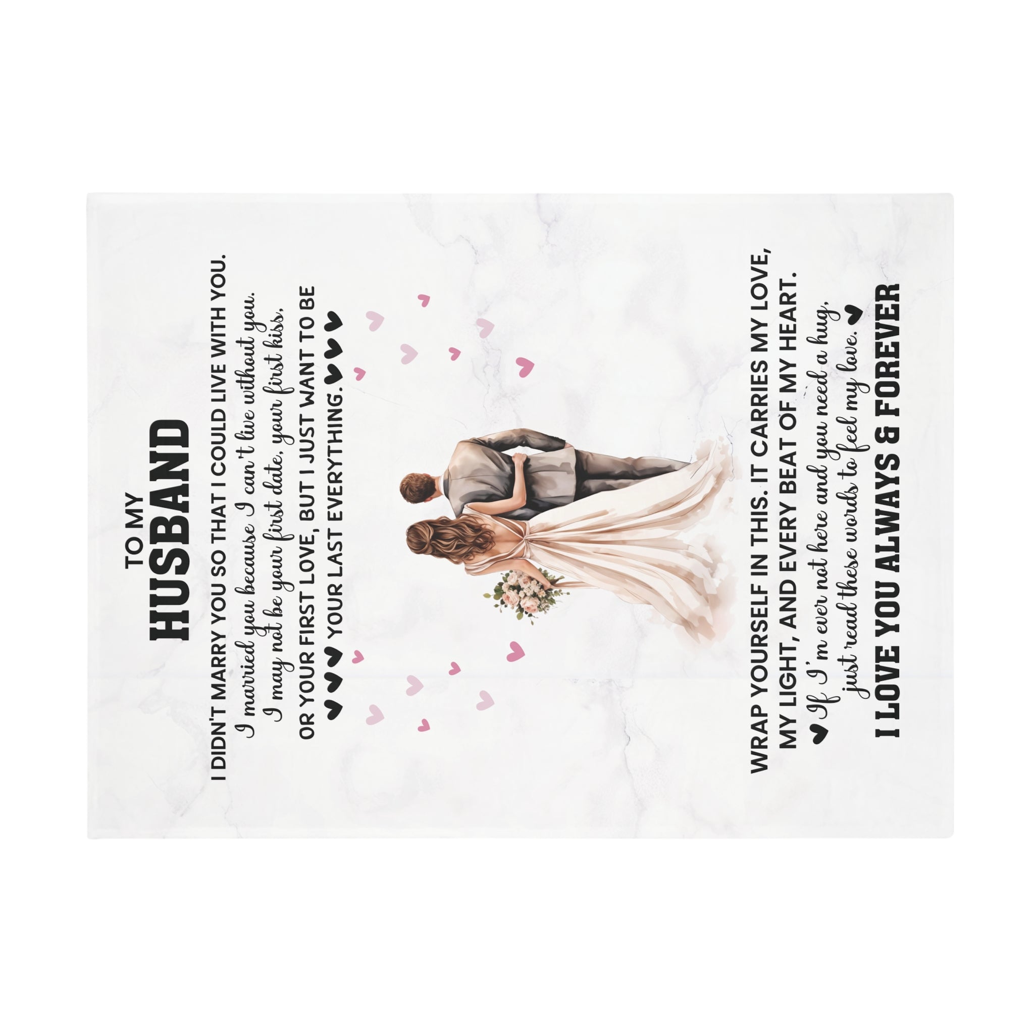 To My Husband - Romantic Fleece Blanket for Wife, Anniversary Gift, Cozy Throw, Love Quote Blanket, Gift for Her, Heartfelt Home Decor