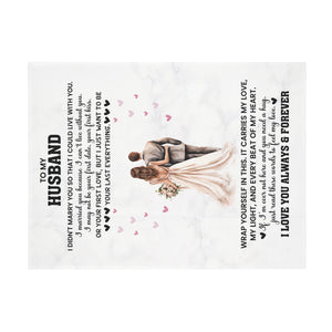 To My Husband - Romantic Fleece Blanket for Wife, Anniversary Gift, Cozy Throw, Love Quote Blanket, Gift for Her, Heartfelt Home Decor