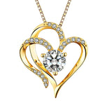 To My Soulmate- Double Heart Necklace- Represents The Bond With Her