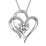 To My Soulmate- Double Heart Necklace- Represents The Bond With Her