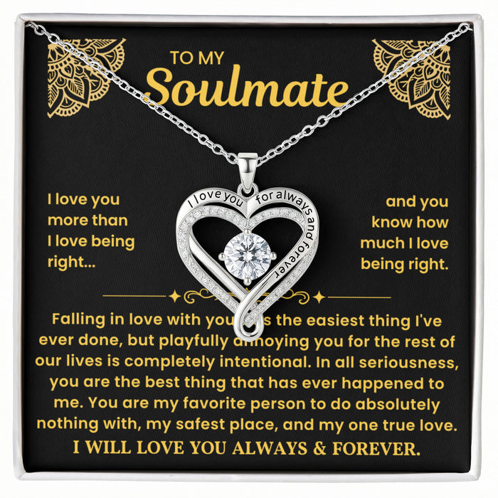 You Are My One True Love -S925 Sterling SIlver Soulmate Necklace
