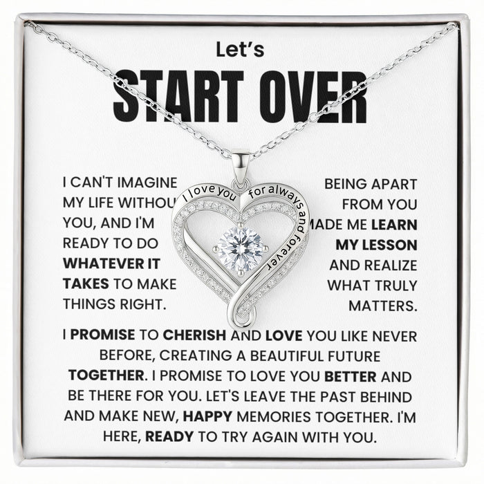 Let's Start Over - I Love You Always and Forever S925 Sterling Silver Necklace