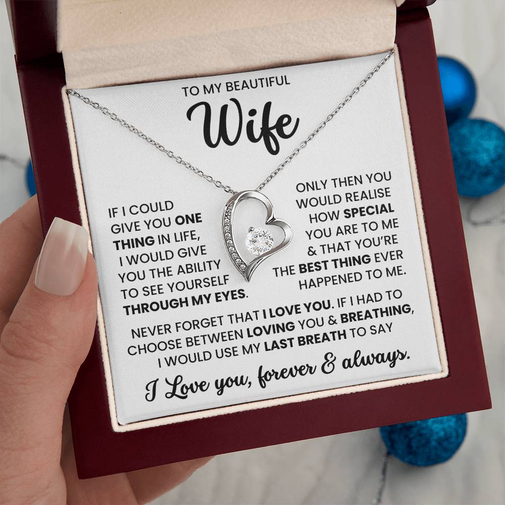 To My Beautiful Wife – Timeless Necklace Jewellery Gift | For Love, Anniversary & Special Moments