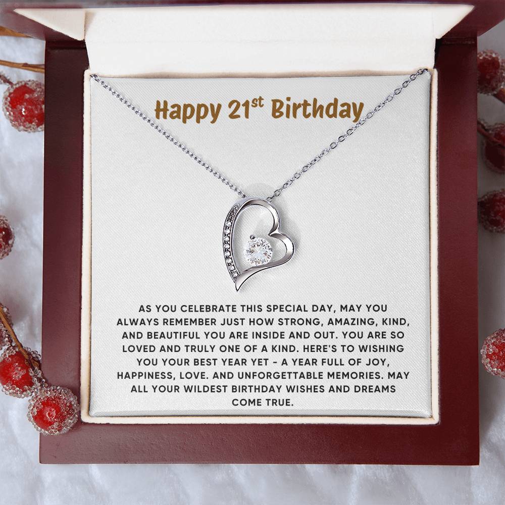 Happy 21st Birthday Gift for Her - Necklace